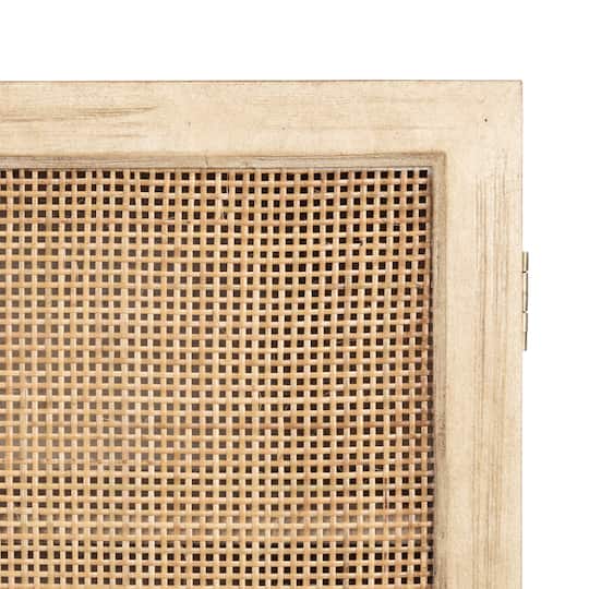 Kate and Laurel Ori Rattan & Wood 2-Door Wall Cabinet